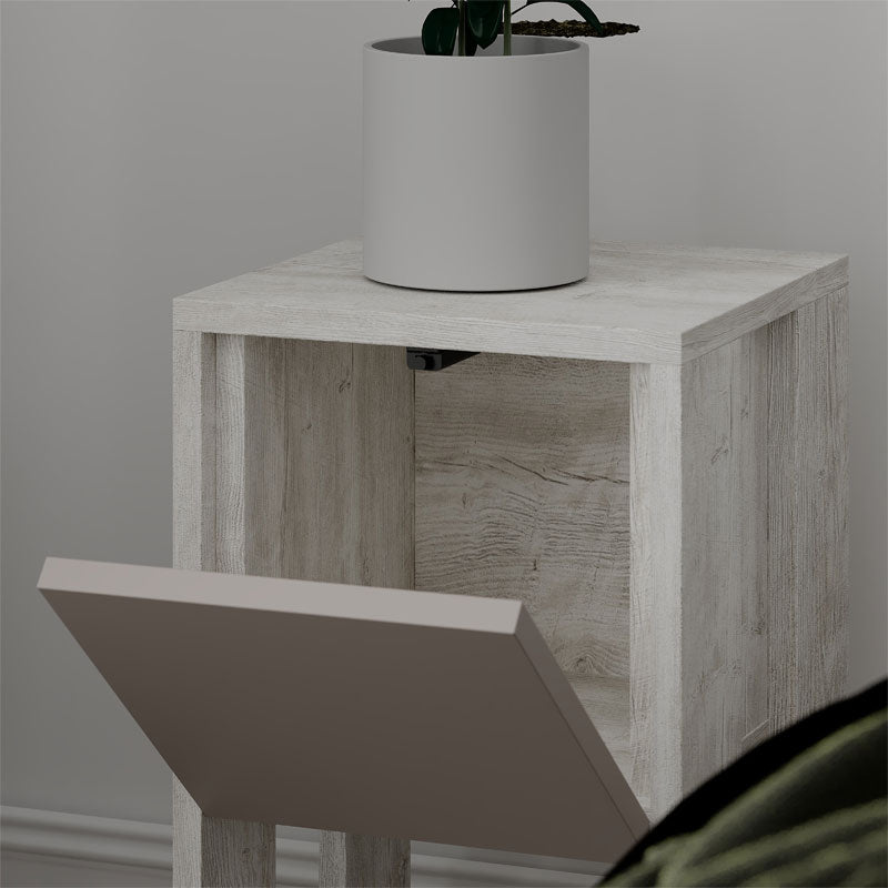 Nightstand Ema pakoworld in white antique-mocha color 30x30x55cm