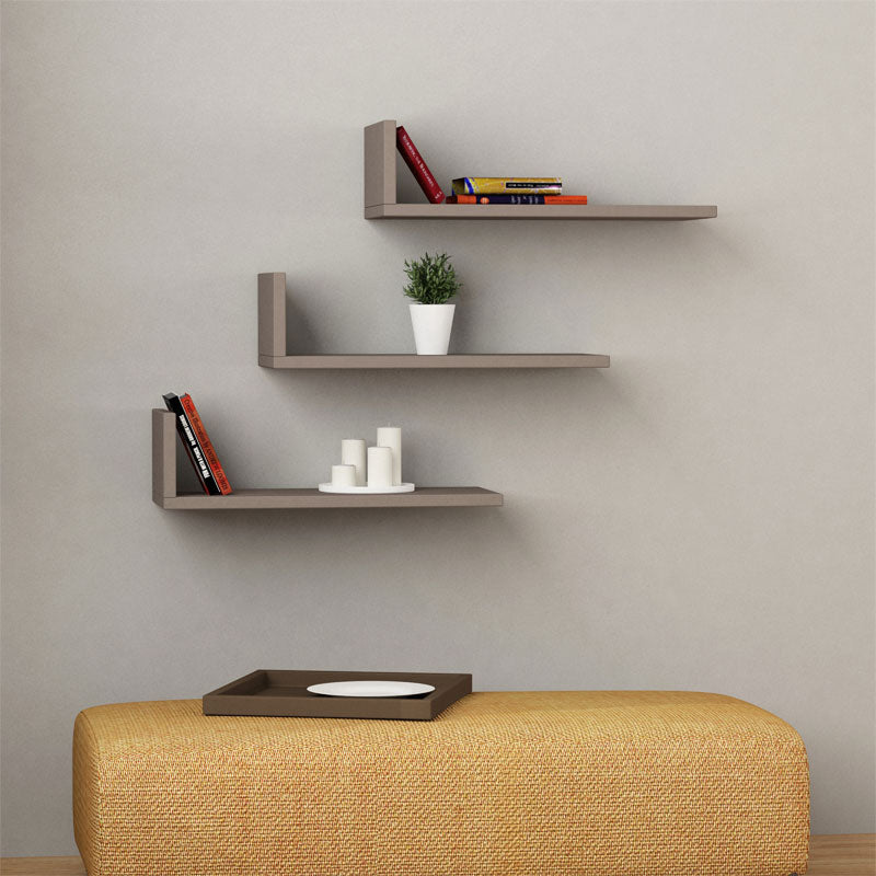 Wall shelves L-Model pakoworld mocha 50x20x14