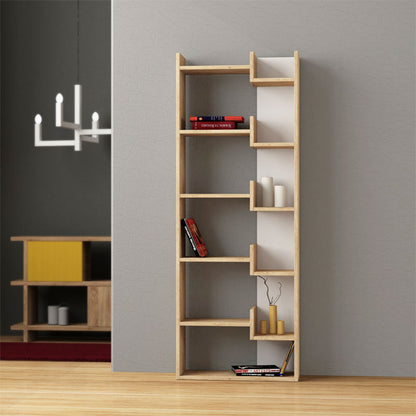 Bookcase Oppa pakoworld natural-white 61x22x162cm