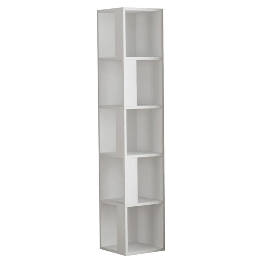 Corner bookcase Raphael pakoworld white 31.5x31.5x159cm