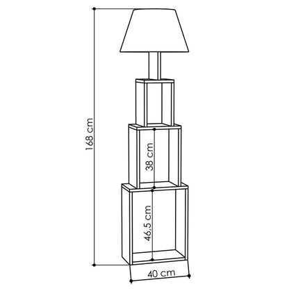 Floor lamp PWL-1230 pakoworld Ε27 anthracite-shade beige 40x19.80x168cm