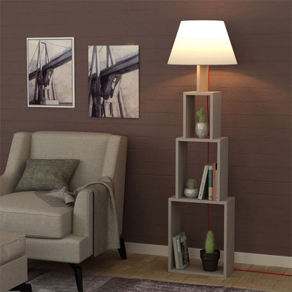 Floor lamp PWL-1230 pakoworld Ε27 mocha-shade beige 40x19.80x168cm