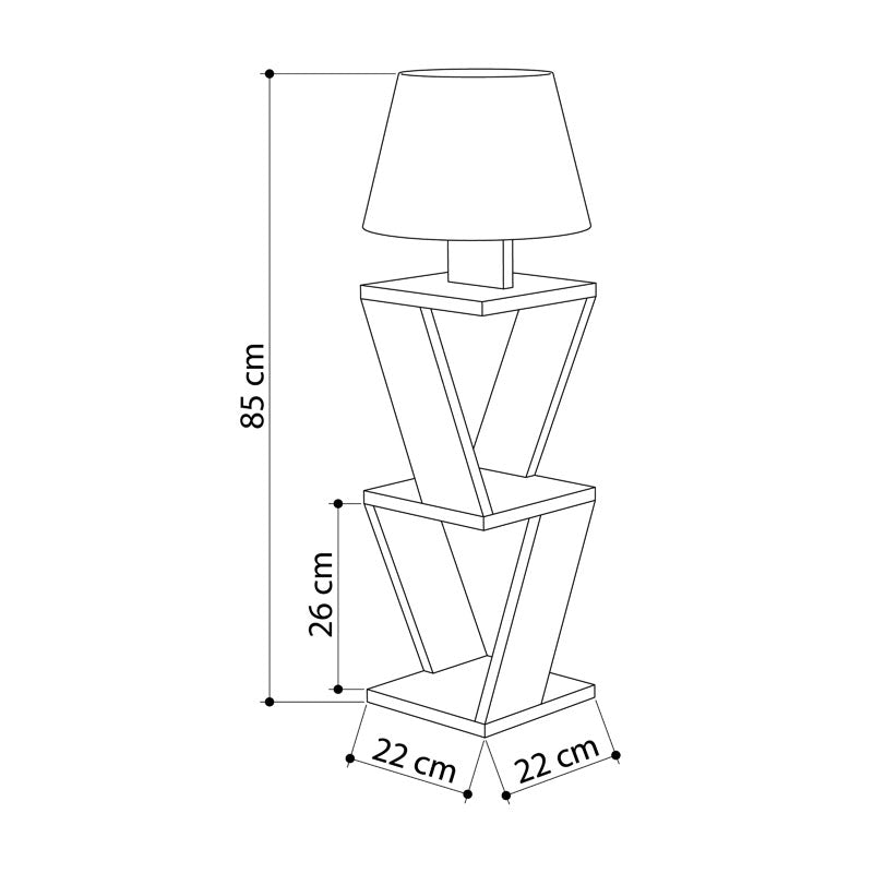 Floor lamp PWL-1231 pakoworld Ε27 natural-shade brown 22x22x85cm