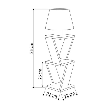 Floor lamp PWL-1231 pakoworld Ε27 natural-shade brown 22x22x85cm