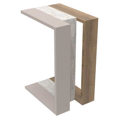 End table Muju pakoworld natural-white marble-mocha 40x30x57cm