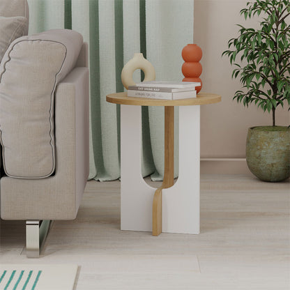 Side table Luna pakoworld natural-white D40x47cm