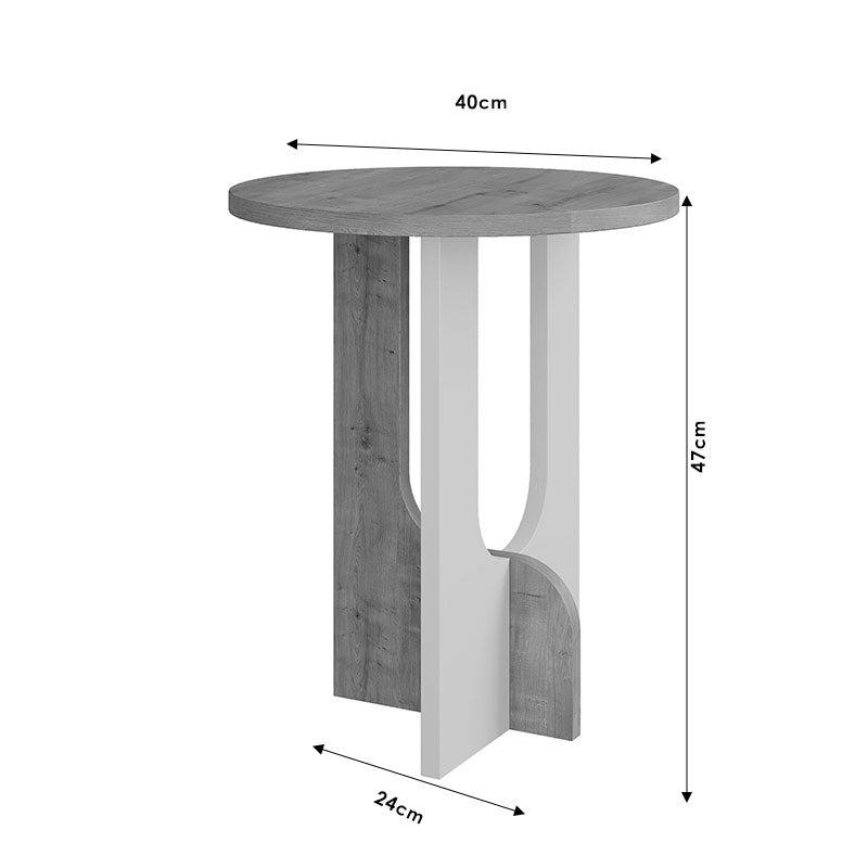 Side table Luna pakoworld natural-white D40x47cm