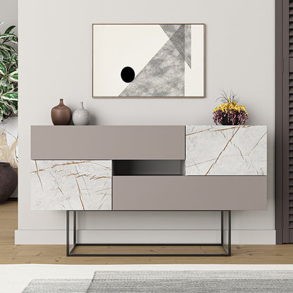 Buffet Roberta pakoworld light mocha-white marble 145x40x82cm