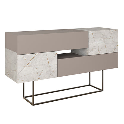 Buffet Roberta pakoworld light mocha-white marble 145x40x82cm