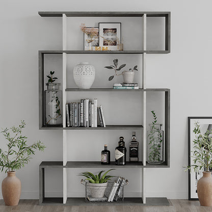 Bookcase MITO pakoworld in antique white-grey colour 108.5x25.5x161cm