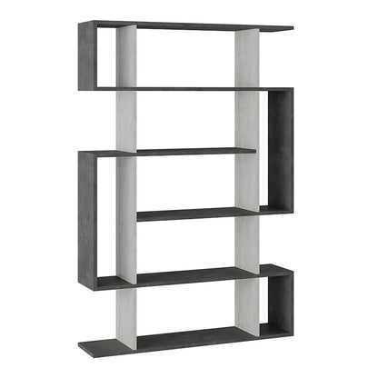 Bookcase MITO pakoworld in antique white-grey colour 108.5x25.5x161cm