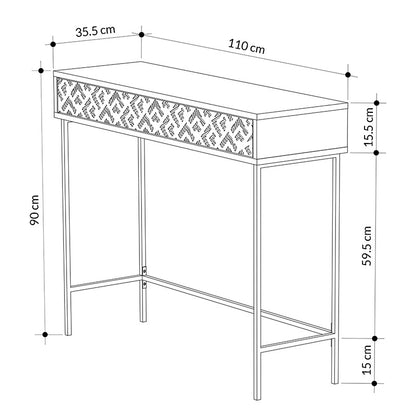 Console Elettra pakoworld light mocha-black 110x35.5x90cm