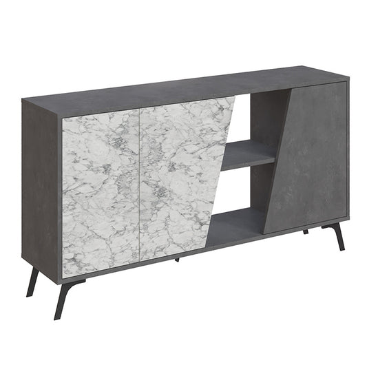 Buffet Hana pakoworld grey antique-white marble 150x35.5x82cm