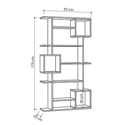 Soto pakoworld Bookcase in white color 92x28x173cm