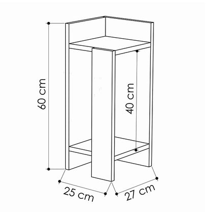 Nightstand Immerse pakoworld set 2 pics white 27x25x60cm