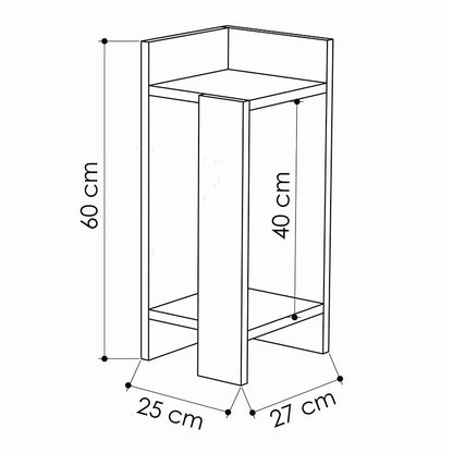 Nightstand Immerse pakoworld set 2 pics mocha 27x25x60cm