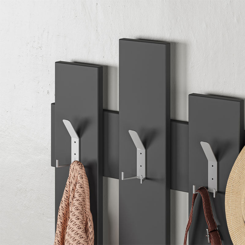 Wall hanger Wave pakoworld in dark grey color melamine 64x4x81cm