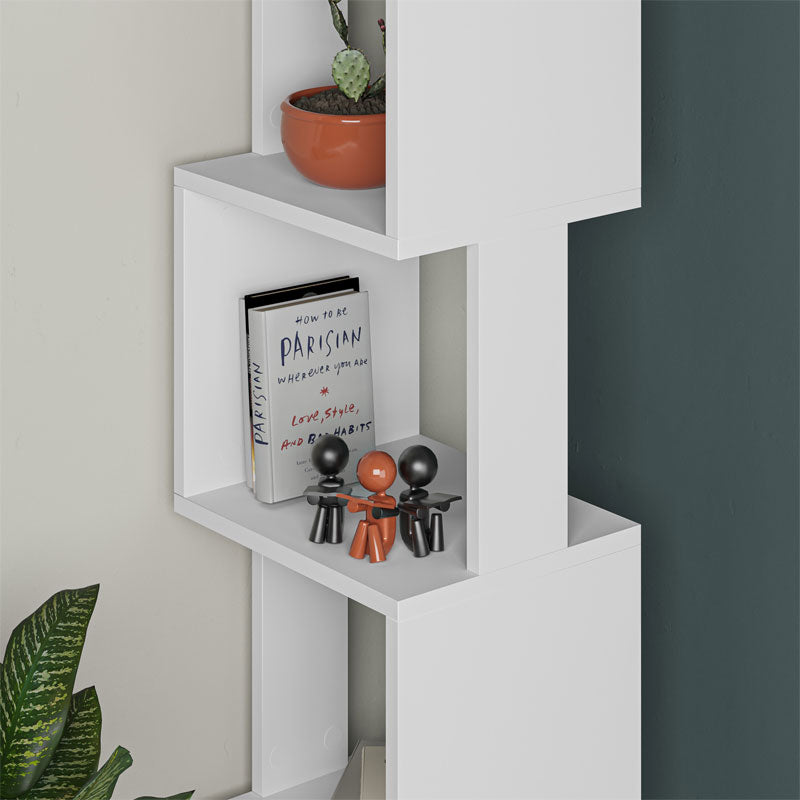 Bookcase - Column Piri pakoworld white melamine 35x30x161cm