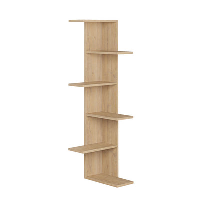 Bookcase corner Saso pakoworld melamine oak 37x37x141cm