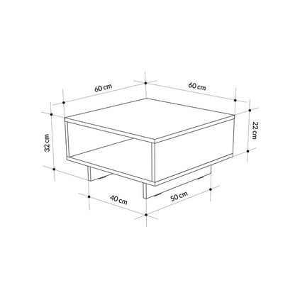 Coffee Table Hola pakoworld white 60x60x32cm