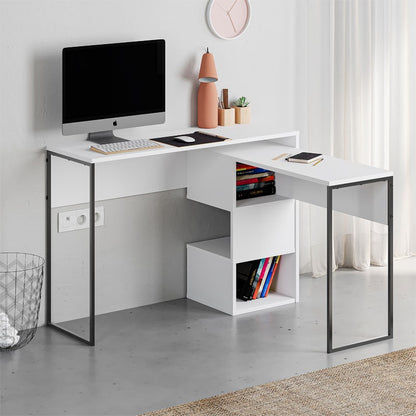 Working foldable desk Badau pakoworld melamine white 110x37x77cm