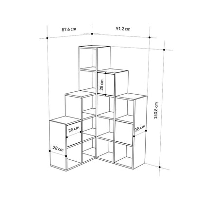 Bookcase Paleo pakoworld oak melanine 150.8x28.x150.8cm