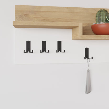 Wall hanger Harm pakoworld oak-white melamine 65x15x31cm