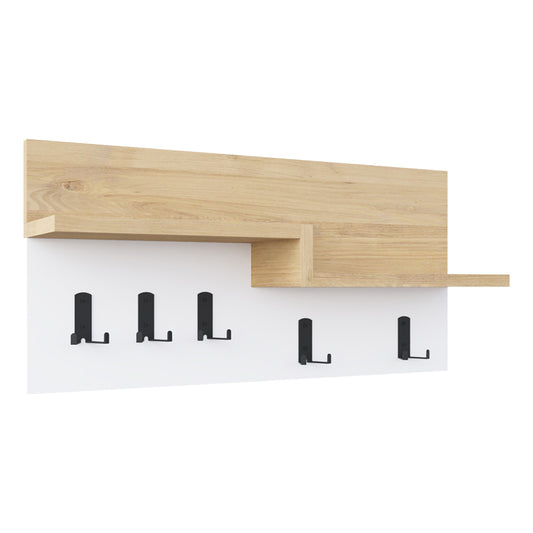 Wall hanger Harm pakoworld oak-white melamine 65x15x31cm