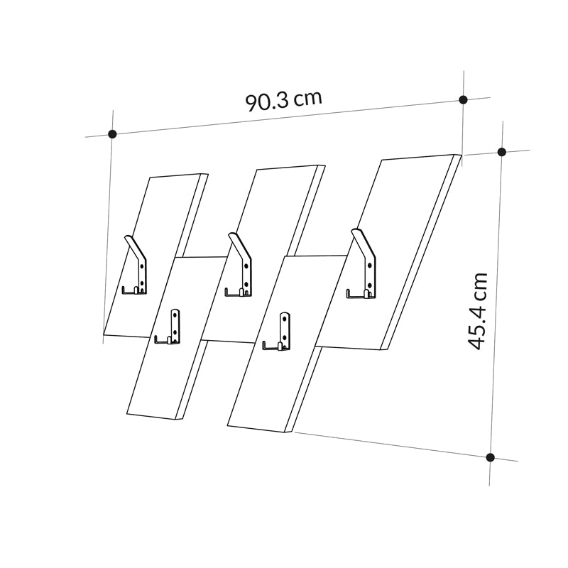 Wall hanger Livy pakoworld white melamine 75.2x1.8x45.3cm