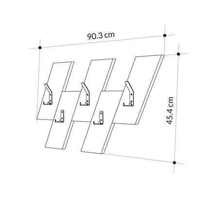 Wall hanger Livy pakoworld white melamine 75.2x1.8x45.3cm