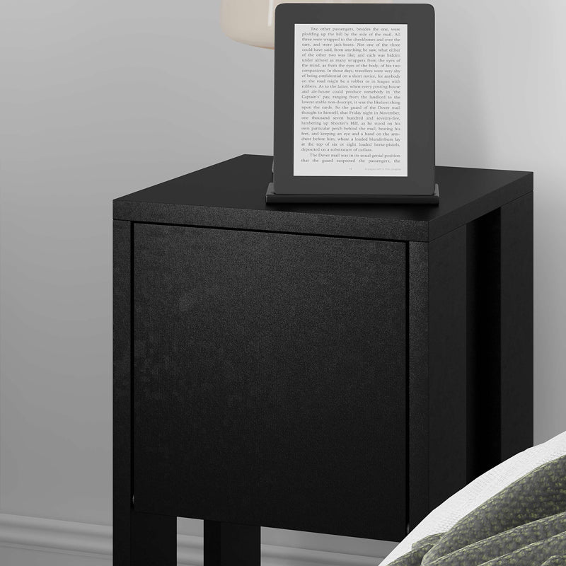 Nightstand Ema pakoworld melamine in black color 30x30x55cm