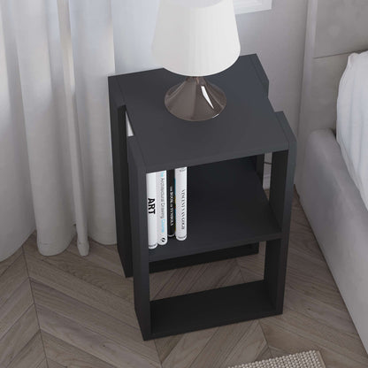 Nightstand Passion pakoworld melamine in anthracite color 34x30x55cm