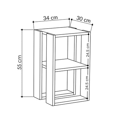 Nightstand Passion pakoworld melamine in anthracite color 34x30x55cm