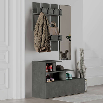 Entrance furniture Vesty pakoworld melamine in retro grey color 100x30x61cm
