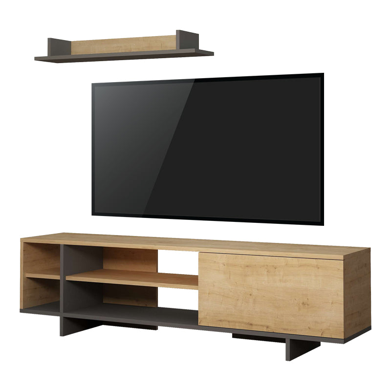 Tv unit Saloon pakoworld in dark grey-oak color 160x35.5x44cm