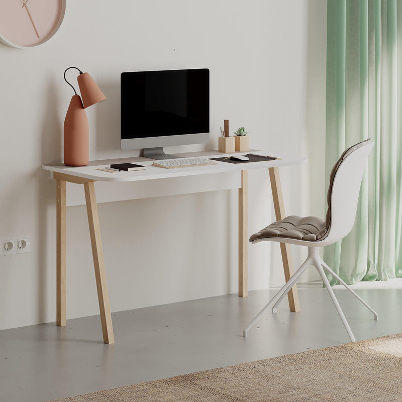 Malia study desk in white-natural-mocha color 120x60.5x75cm