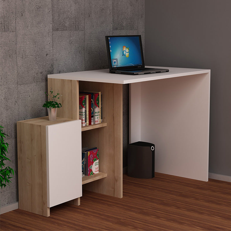 Office desk Kely pakoworld in white-oak color 113x55x74cm