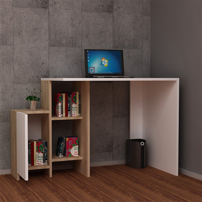 Office desk Kely pakoworld in white-oak color 113x55x74cm