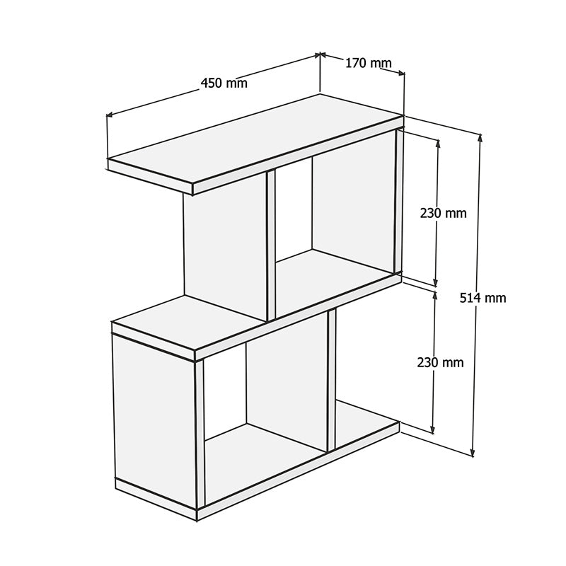 Coffee table Zet pakoworld in white color 45x17x51cm