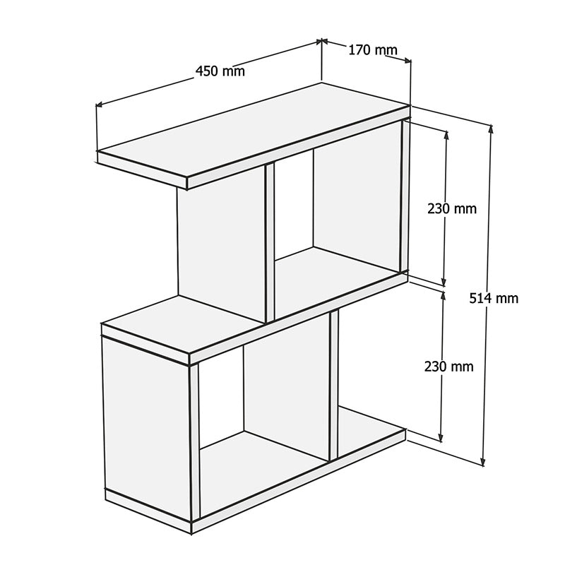 Coffee table Zet pakoworld in walnut color 45x17x51cm