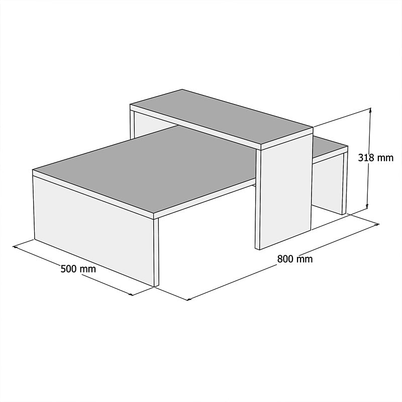 Coffee table Glow pakoworld in oak-anthracite color 80x50x32cm