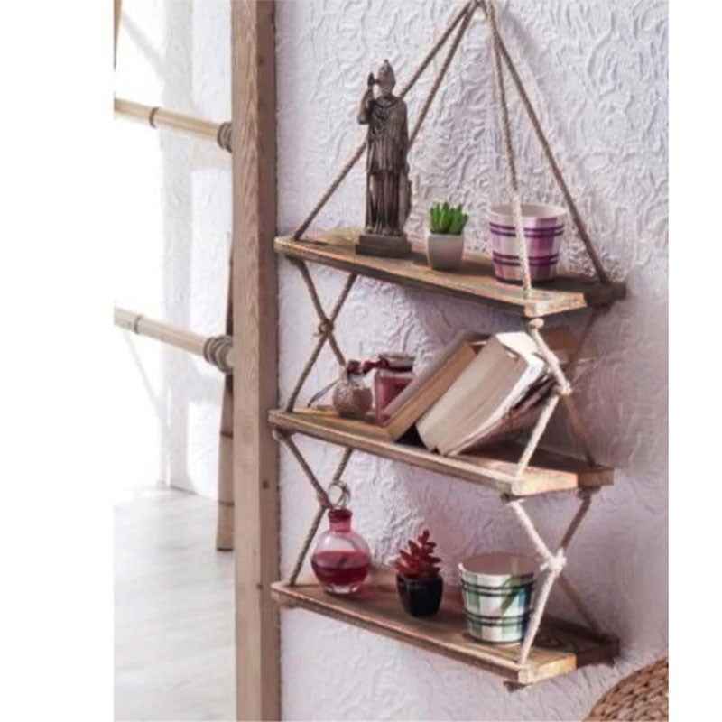 Wall shelf unit Anaba pakoworld walnut 48,5x12x103cm