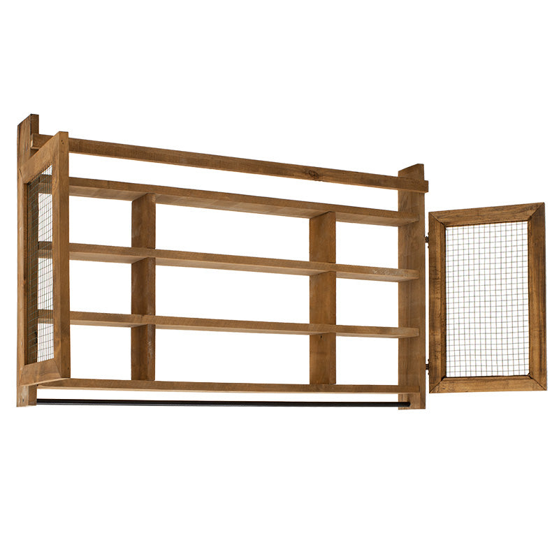 Wall shelf kitchen unit Puro pakoworld in walnut color 100x9x60cm