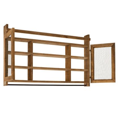 Wall shelf kitchen unit Puro pakoworld in walnut color 100x9x60cm