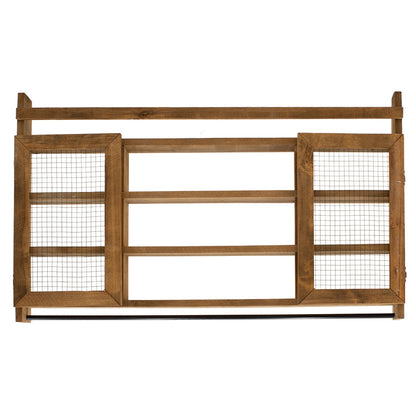 Wall shelf kitchen unit Puro pakoworld in walnut color 100x9x60cm