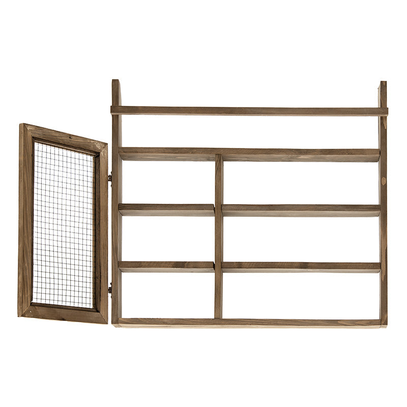 Wall shelf unit for kitchen Valka pakoworld in walnut color 70x11x60cm