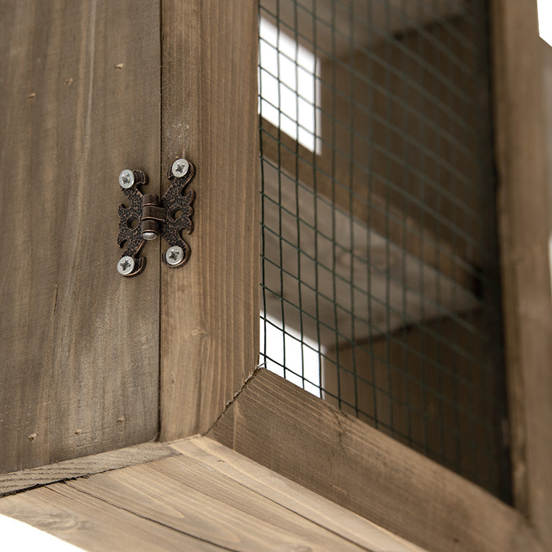 Wall shelf unit for kitchen Valka pakoworld in walnut color 70x11x60cm