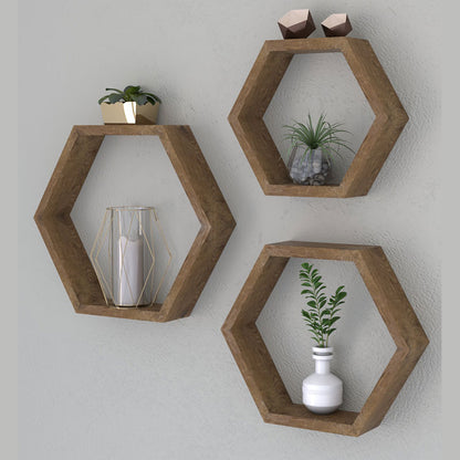 Wall shelf Valis pakoworld walnut 37x9x32cm