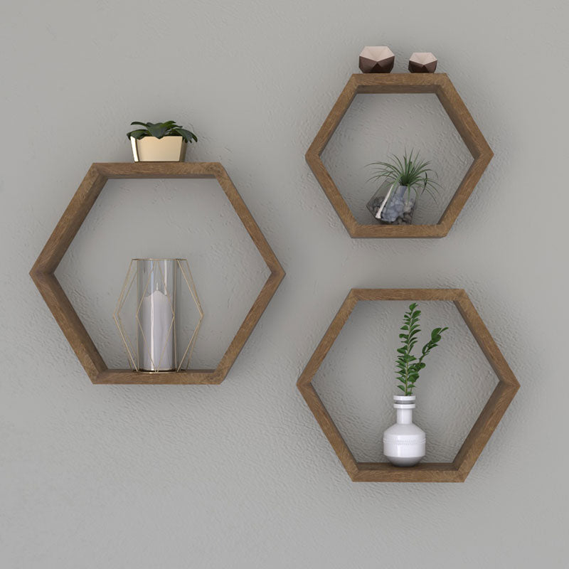 Wall shelf Valis pakoworld walnut 37x9x32cm