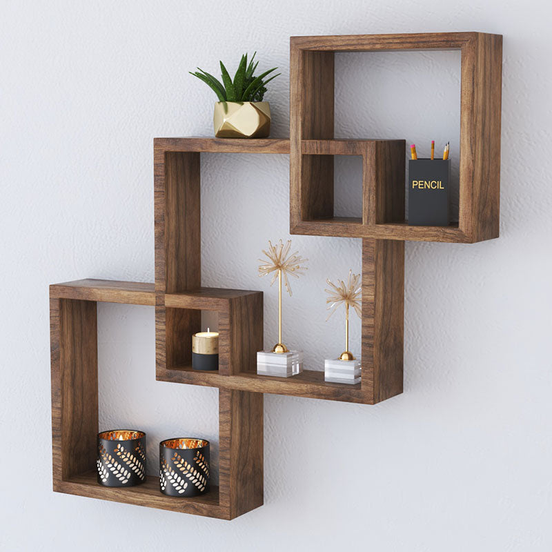 Wall shelf unit Maas pakoworld walnut 33x8.5x33cm